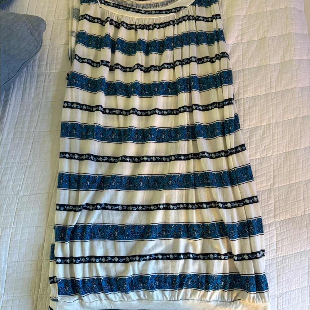 Loft Striped Floral Tank Top